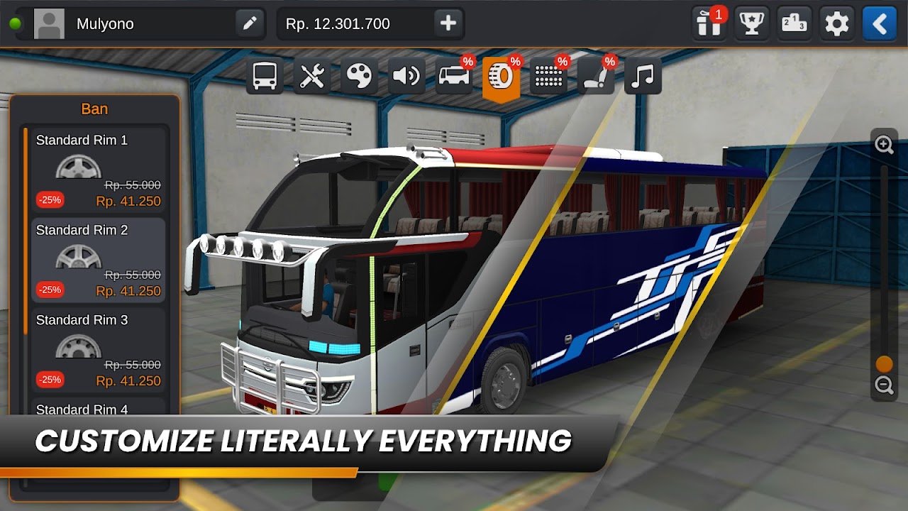 Bus Simulator Indonesia mod apk unlimited money bus customization garage
