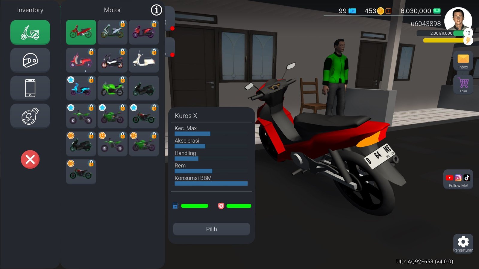 Ojol The Game Mod APK motor garage upgrade